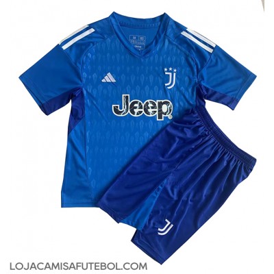 Camisa de Futebol Juventus Goleiro Equipamento Principal Infantil 2023-24 Manga Curta (+ Calças curtas)
